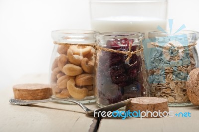 Healthy Breakfast Ingredients Stock Photo