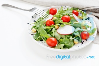 Healthy Eating With Salad Stock Photo