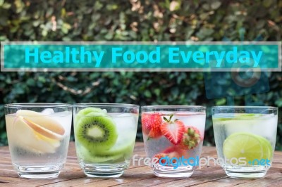 Healthy Food Everyday Quote Design Poster Stock Image