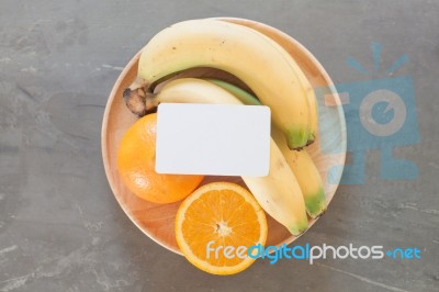 Healthy Fruits With Oranges And Bananas Stock Photo