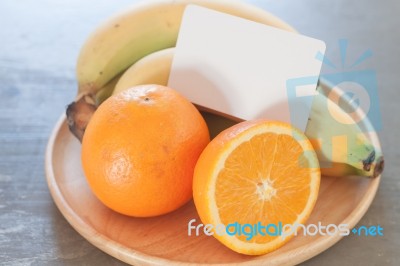 Healthy Fruits With Oranges And Bananas Stock Photo