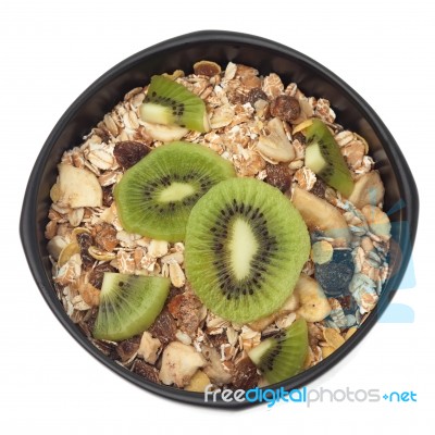 Healthy Muesli Breakfast Isolated Stock Photo