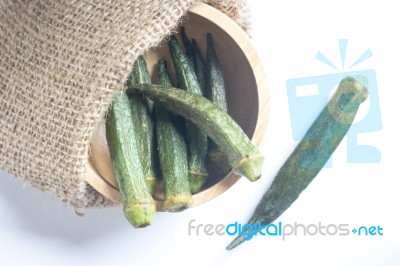 Healthy Okra Chips On Clean Background Stock Photo