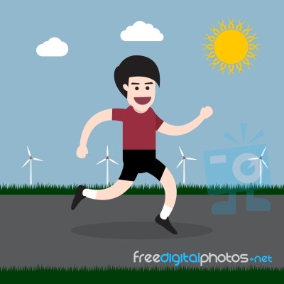 Healthy Running Man Stock Image