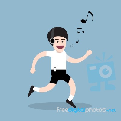 Healthy Running Man Stock Image