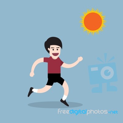 Healthy Running Man Stock Image