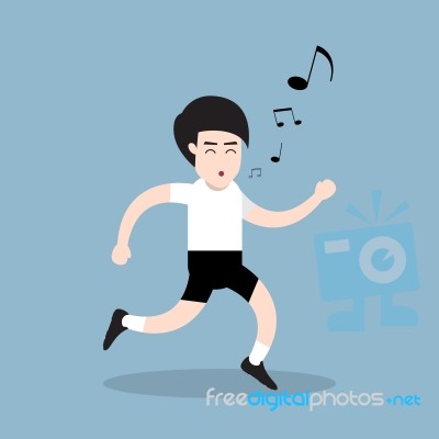 Healthy Running Man Stock Image