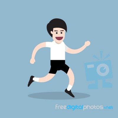 Healthy Running Man Stock Image