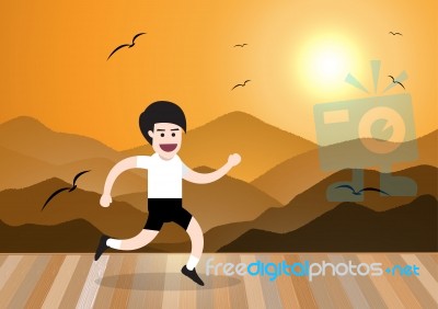 Healthy Running Man Stock Image