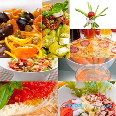 Healthy Vegetarian Vegan Food Collage Stock Photo