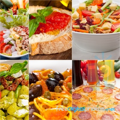 Healthy Vegetarian Vegan Food Collage Stock Photo