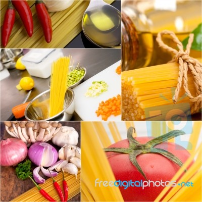 Healthy Vegetarian Vegan Food Collage Stock Photo