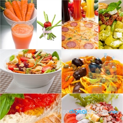 Healthy Vegetarian Vegan Food Collage Stock Photo