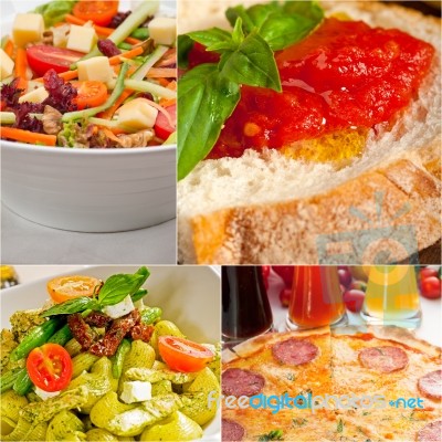 Healthy Vegetarian Vegan Food Collage Stock Photo