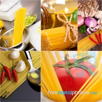 Healthy Vegetarian Vegan Food Collage Stock Photo