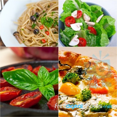 Healthy Vegetarian Vegan Food Collage Stock Photo