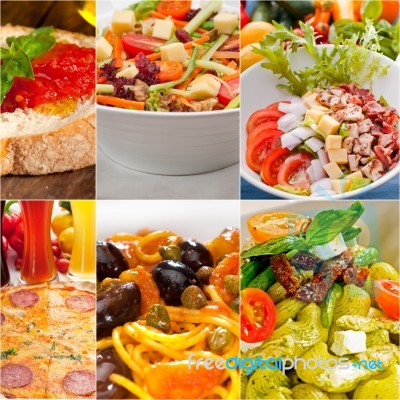 Healthy Vegetarian Vegan Food Collage Stock Photo