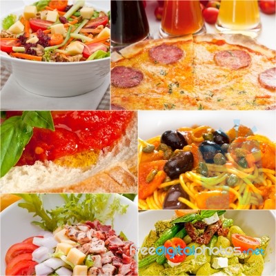 Healthy Vegetarian Vegan Food Collage Stock Photo