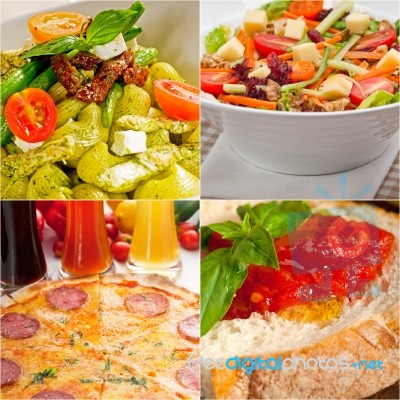 Healthy Vegetarian Vegan Food Collage Stock Photo