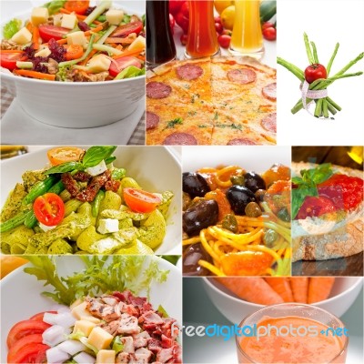 Healthy Vegetarian Vegan Food Collage Stock Photo