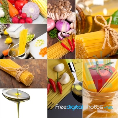 Healthy Vegetarian Vegan Food Collage Stock Photo