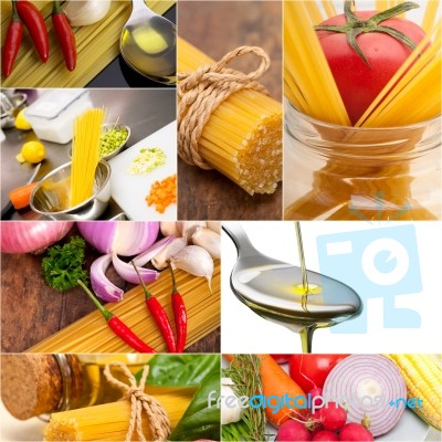 Healthy Vegetarian Vegan Food Collage Stock Photo