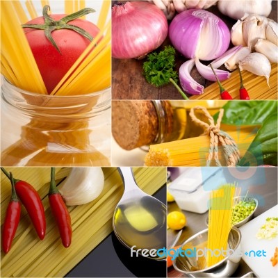 Healthy Vegetarian Vegan Food Collage Stock Photo