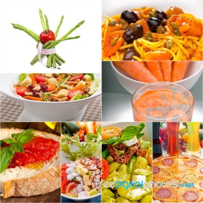 Healthy Vegetarian Vegan Food Collage Stock Photo