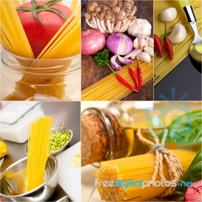 Healthy Vegetarian Vegan Food Collage Stock Photo