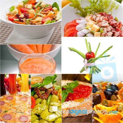 Healthy Vegetarian Vegan Food Collage Stock Photo