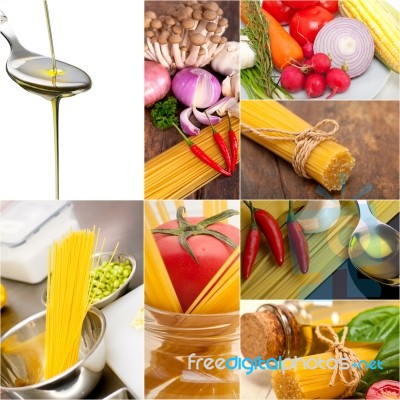 Healthy Vegetarian Vegan Food Collage Stock Photo