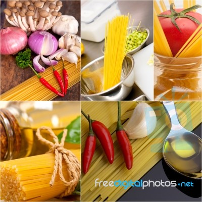 Healthy Vegetarian Vegan Food Collage Stock Photo