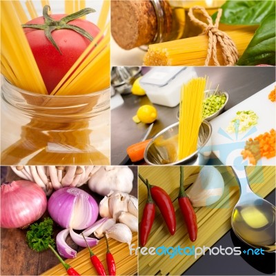 Healthy Vegetarian Vegan Food Collage Stock Photo