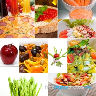 Healthy Vegetarian Vegan Food Collage Stock Photo