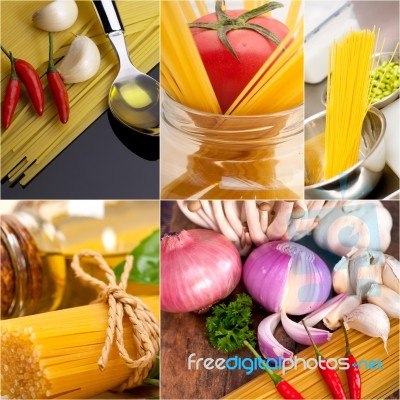 Healthy Vegetarian Vegan Food Collage Stock Photo