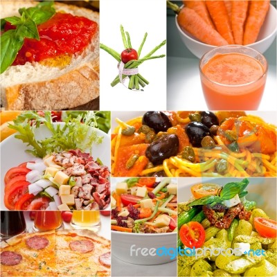 Healthy Vegetarian Vegan Food Collage Stock Photo