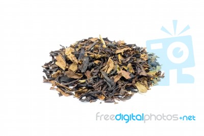 Heap Of Loose Tea Oolong On White Stock Photo