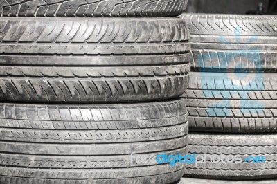 Heap Of Old Tires Stock Photo