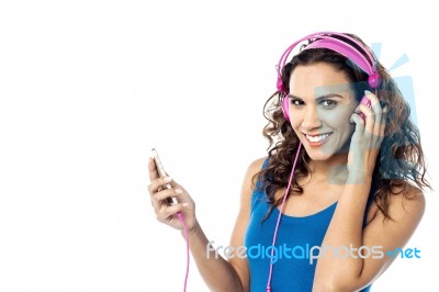 Hearing My Favorite Song ! Stock Photo