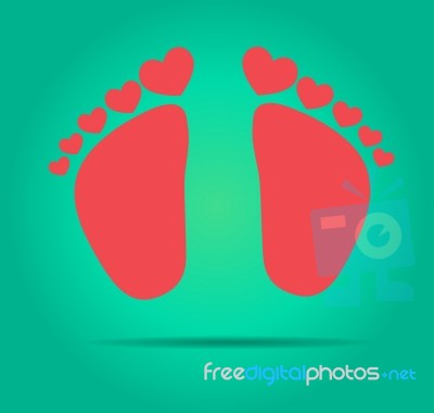 Heart And Foot Children  Icon Stock Image