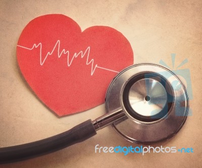 Heart And Stethoscope Stock Photo