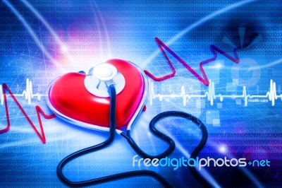 Heart And Stethoscope Stock Image