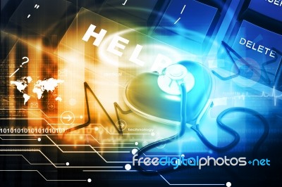 Heart And Stethoscope Stock Image