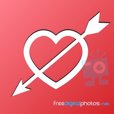 Heart Arrow Love Stock Image