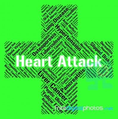 Heart Attack Indicates Cardiac Arrests And Ailments Stock Image