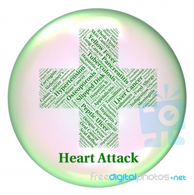 Heart Attack Indicates Ill Health And Ailments Stock Image