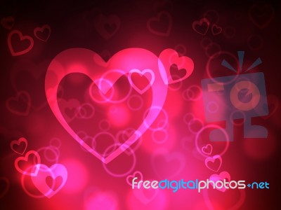 Heart Background Represents Valentine Day And Backdrop Stock Image