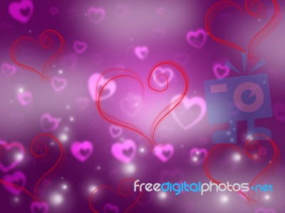 Heart Background Shows Valentine Day And Affection Stock Image