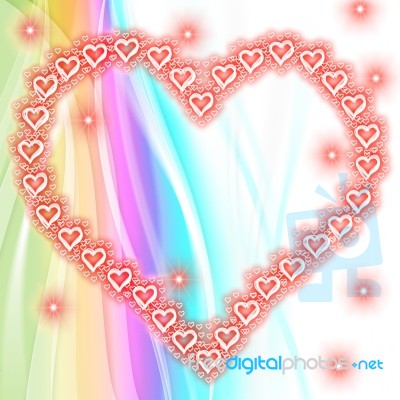 Heart Background Shows Valentine's Day And Copy Stock Image