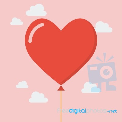 Heart Balloon Icon Stock Image